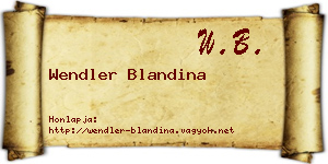 Wendler Blandina névjegykártya